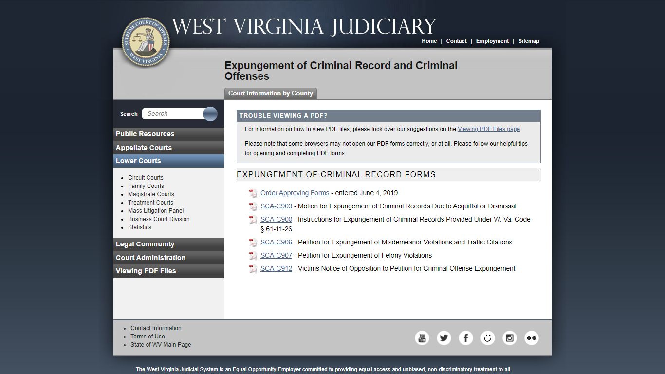 Expungement of Criminal Record and Criminal - courtswv.gov